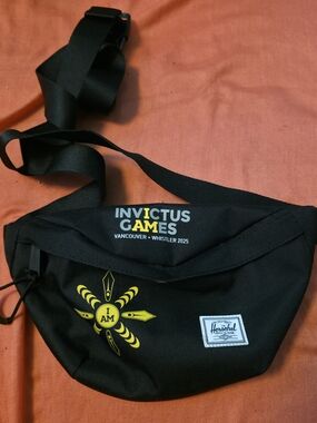 4/$67 Deal! Herschel Supply Company Black Pouch with Invictus Games Logo